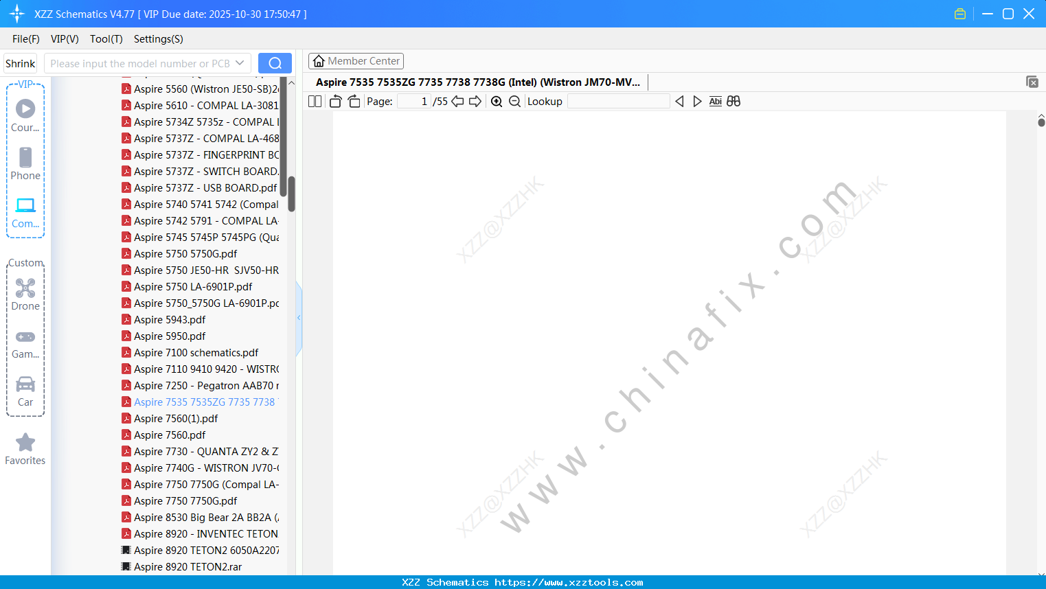 Laptop ACER Aspire 7535 7535ZG 7735 7738 7738G (Intel) (Wistron JM70-MV)